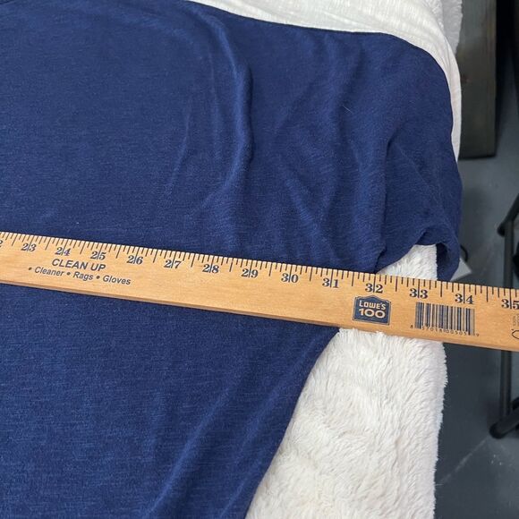 Torrid Womens Navy and Cream Slub Jersey Raglan Blouse 0637 - Picture 8 of 9